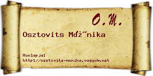 Osztovits Mónika névjegykártya