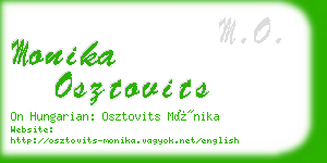 monika osztovits business card